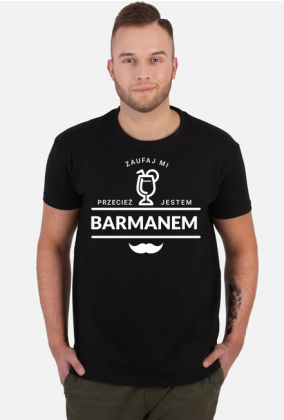 Koszulka męska ciemna - Zaufaj mi jestem barmanem