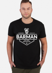 Koszulka męska ciemna - Przystojny barman