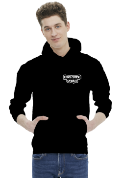 EXPLORIDE HOODY MINIMAL -czarna z małym logo z przodu