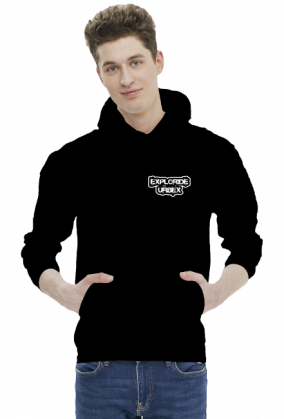 EXPLORIDE HOODY MINIMAL -czarna z małym logo z przodu