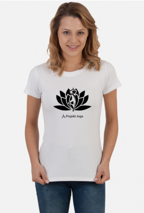 Biała koszulka Kwiat Lotosu Projekt Joga