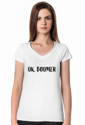 OK, BOOMER - Koszulka biała damska