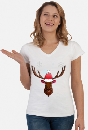 Świąteczna koszulka damska|Renifer