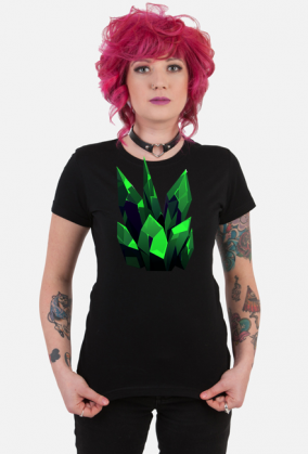 zielone kryształy koszulka damska