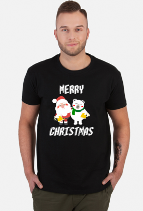 Koszulka Pijany Mikołaj i Misiu z piwem ,,Merry Christmas"