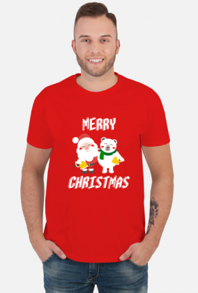 Koszulka Pijany Mikołaj i Misiu z piwem ,,Merry Christmas"