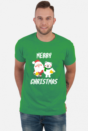 Koszulka Pijany Mikołaj i Misiu z piwem ,,Merry Christmas"