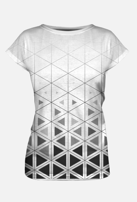 Abstract T-Shirt Damski Trójkąty 01