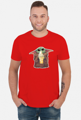 Baby Yoda Ice Cream Star Wars - męski tshirt