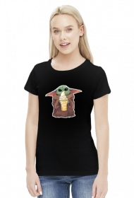 Baby Yoda Ice Cream Star Wars - damski tshirt