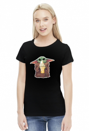 Baby Yoda Ice Cream Star Wars - damski tshirt