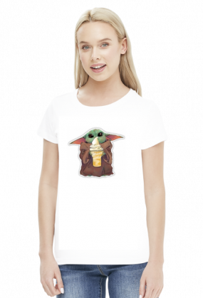 Baby Yoda Ice Cream Star Wars - damski tshirt