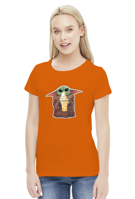 Baby Yoda Ice Cream Star Wars - damski tshirt