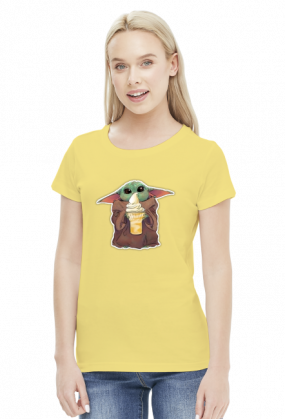 Baby Yoda Ice Cream Star Wars - damski tshirt