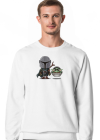Mandalorian + Baby Yoda Cartoon - bluza męska