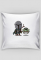 Mandalorian + Baby Yoda Cartoon - poduszka