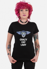 CRAZY CAT LADY t-shirt z kotem orientalnym