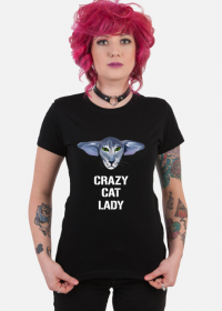 CRAZY CAT LADY t-shirt z kotem orientalnym