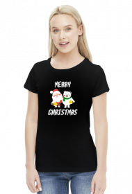 Koszulka świąteczna "Merry Christmas" pijany mikołaj z piwem