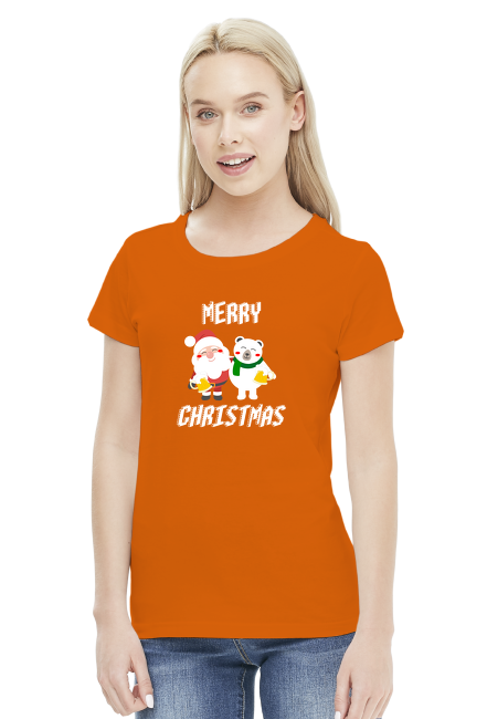 Koszulka świąteczna "Merry Christmas" pijany mikołaj z piwem