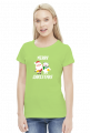 Koszulka świąteczna "Merry Christmas" pijany mikołaj z piwem
