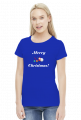 Koszulka świąteczna damska "Merry Christmas" Mikołaj z prezentami