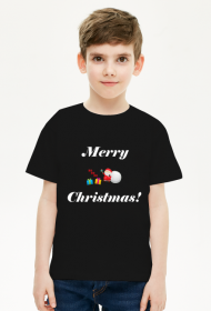 Koszulka świąteczna dziecięca "Merry Christmas" Mikołaj z prezentami