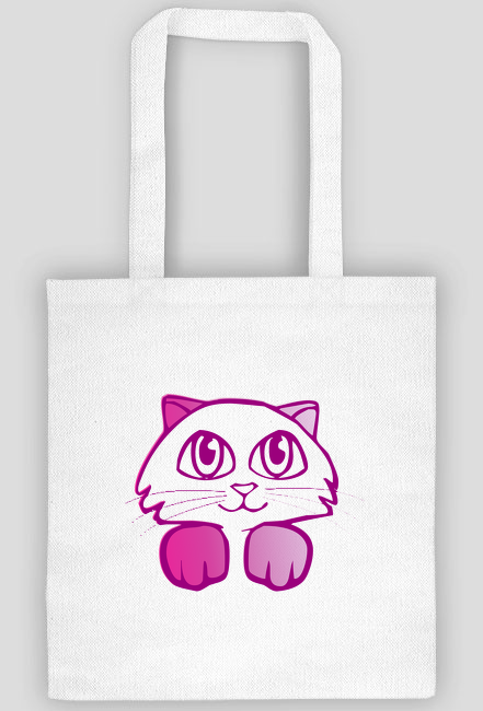 Torba bawełniana z różowym kotem