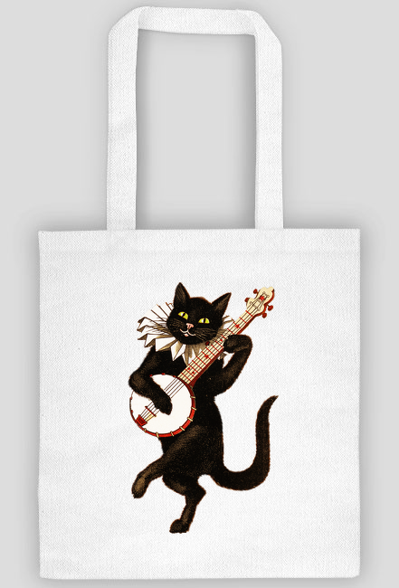 Torba bawełniana z czarnym kotem