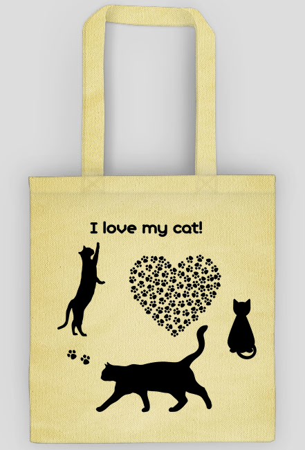 Bawełniana torba z kotami "I love my cat"