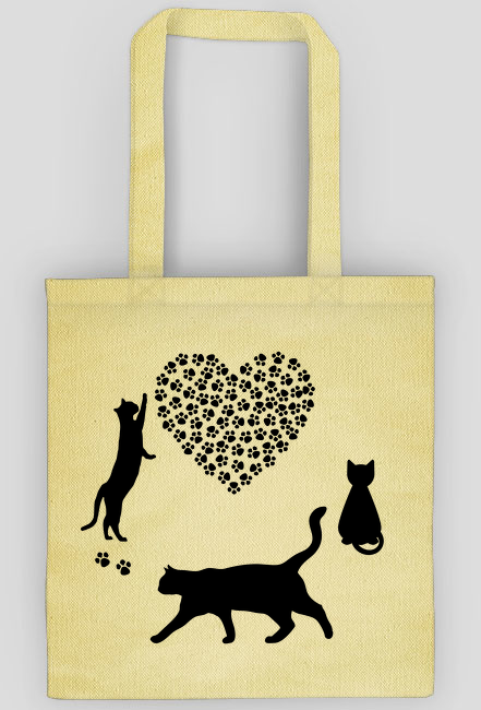 Bawełniana torba z kotami czarnymi