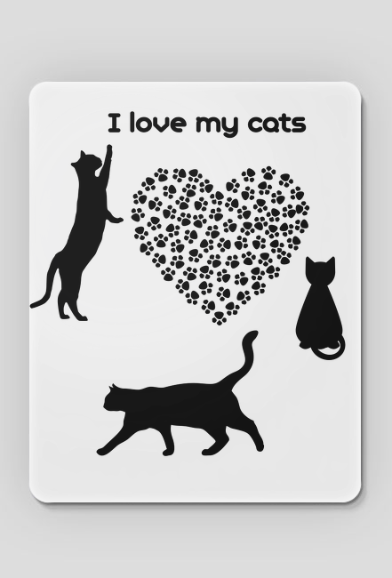Podkładka na myszkę z kotami "I love my cats"