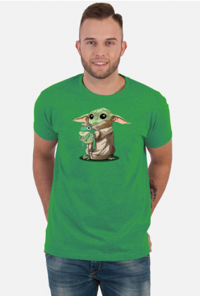 Baby Yoda with Frog Żaba