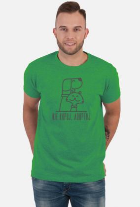 Nie kupuj, adoptuj / męski t-shirt / jasny