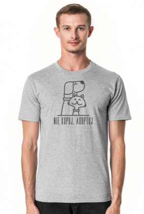 Nie kupuj, adoptuj / męski t-shirt / jasny