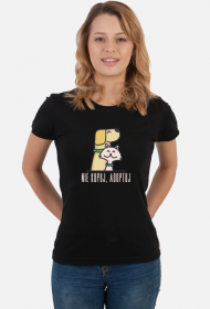 Nie kupuj, adoptuj / damski t-shirt / ciemny