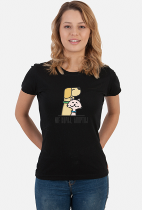 Nie kupuj, adoptuj / damski t-shirt / jasny
