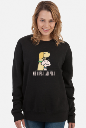 Nie kupuj, adoptuj / damska bluza / ciemna