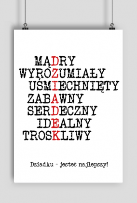 Dzień Dziadka - plakat krzyżówka