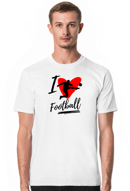I love football - męska koszulka z nadrukiem
