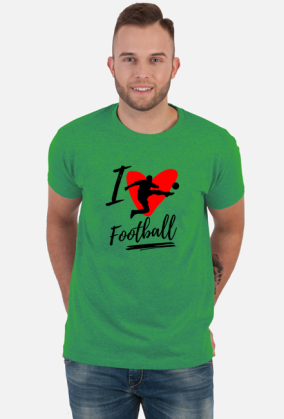 I love football - męska koszulka z nadrukiem