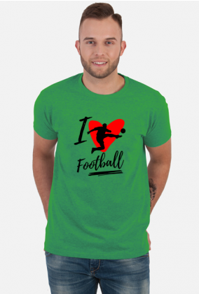 I love football - męska koszulka z nadrukiem