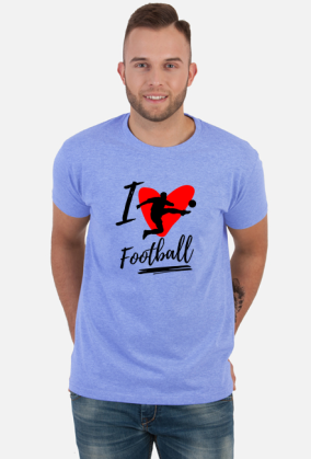 I love football - męska koszulka z nadrukiem