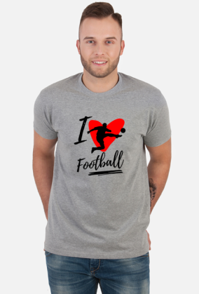 I love football - męska koszulka z nadrukiem