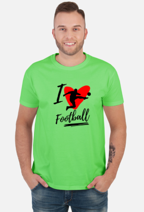 I love football - męska koszulka z nadrukiem