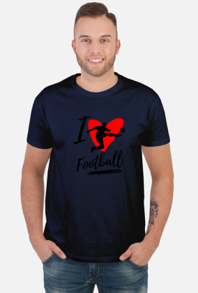 I love football - męska koszulka z nadrukiem