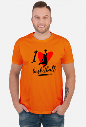 I love basketball - męska koszulka z nadrukiem