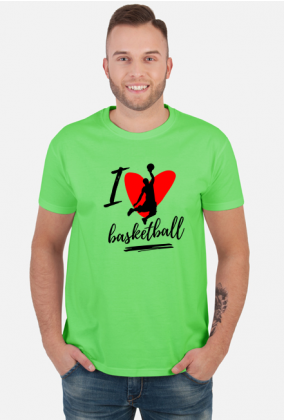 I love basketball - męska koszulka z nadrukiem
