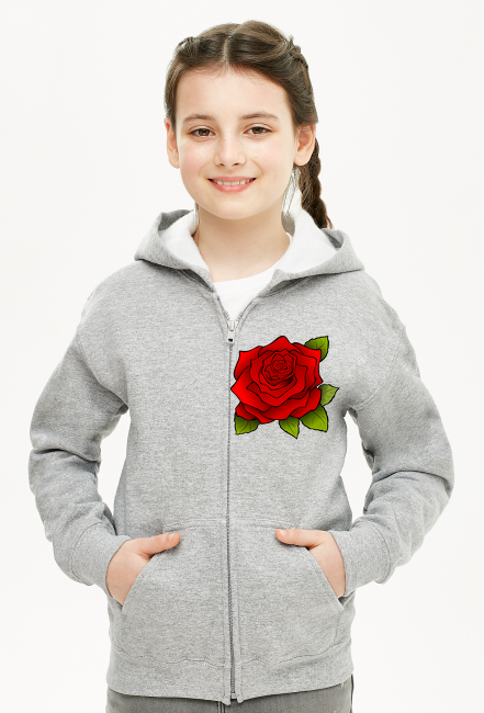 bluza rozpinana z kapturem dla dziewczynki róża