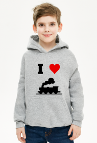 Bluza dziecięca z kapturem "I love pociąg"